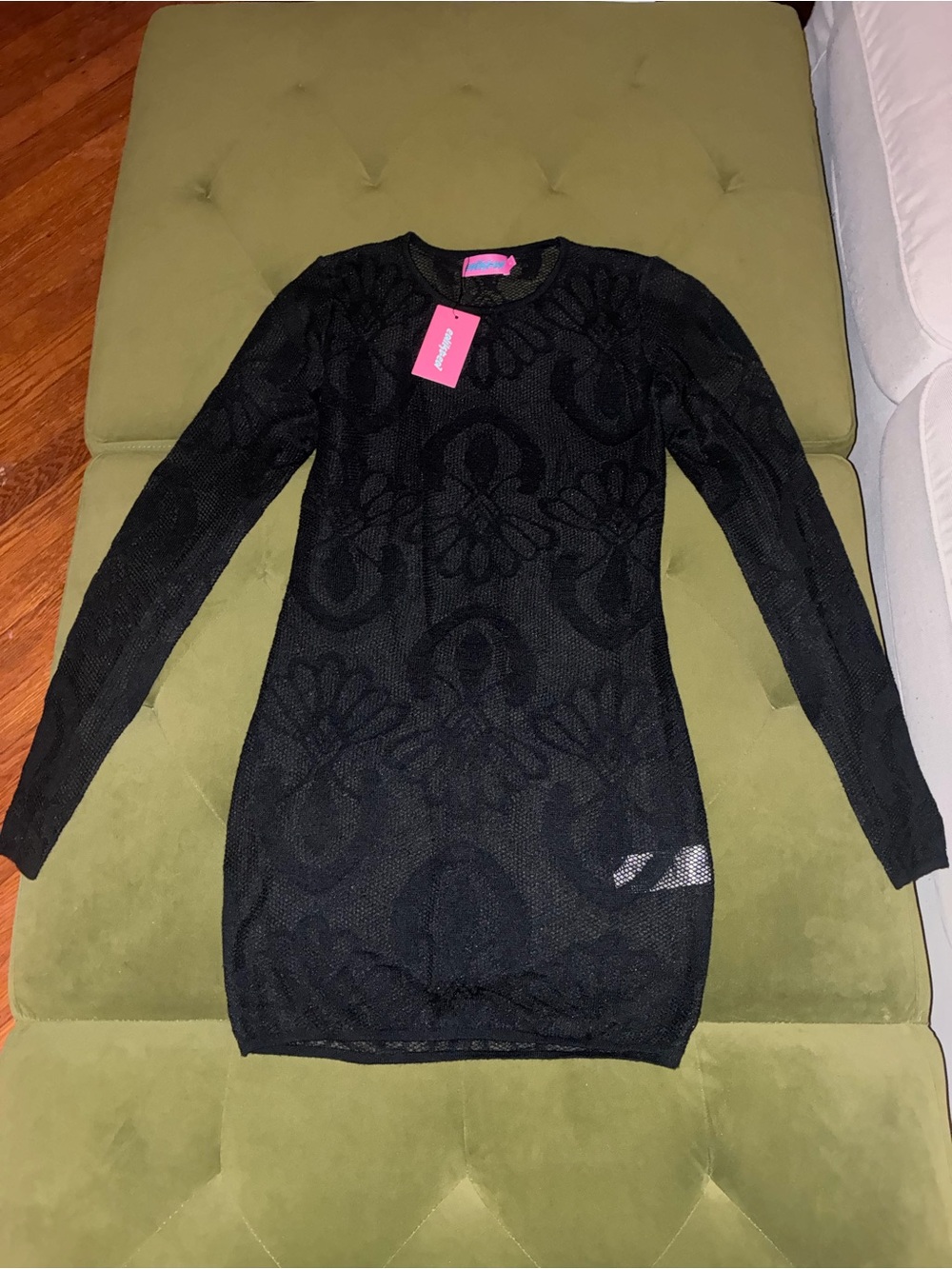 Edikted Sheer Lace Mini Dress